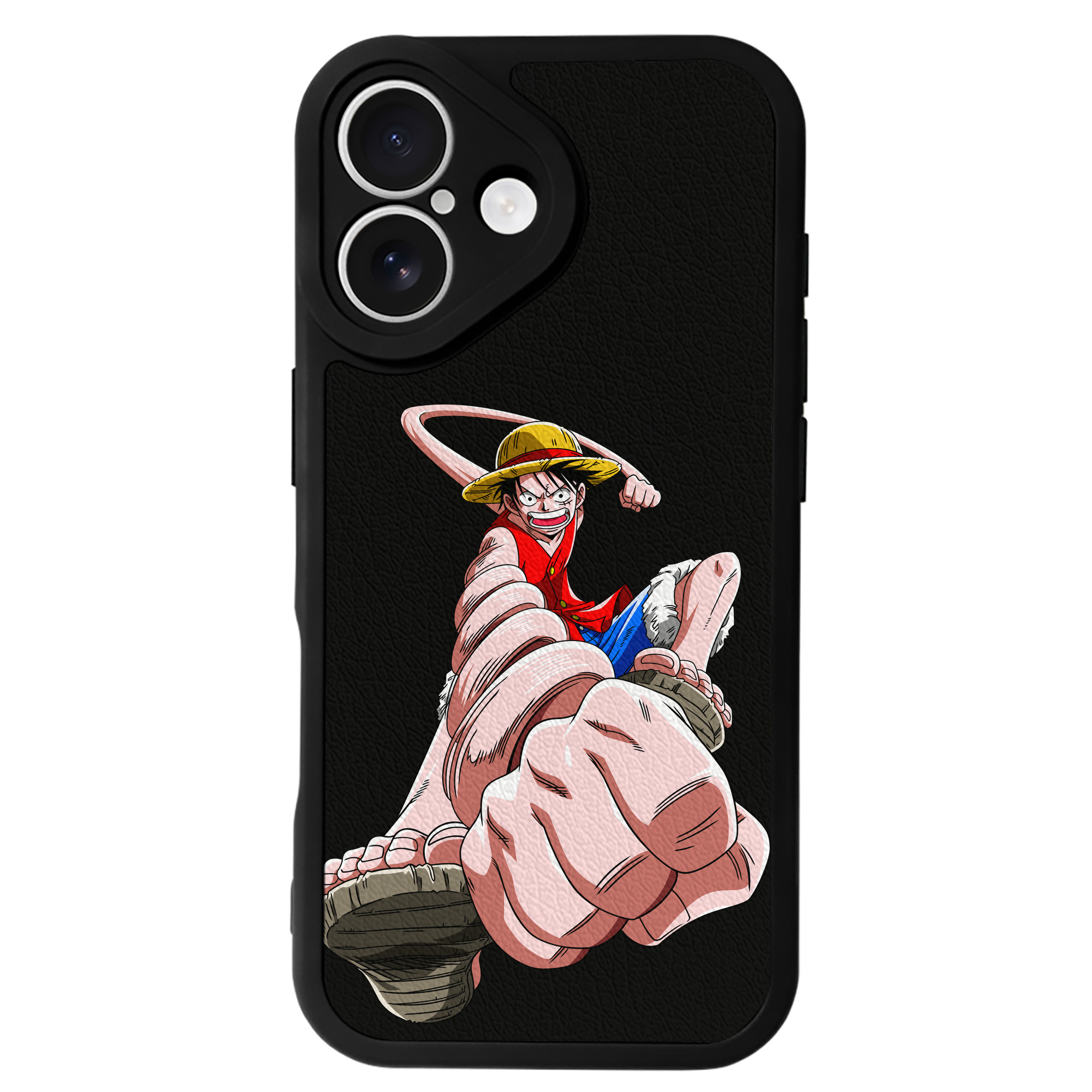 （画像用） ワンピース モンキー・D・ルフィ ONE PIECE Monkey D. Luffy 【iPhone 16シリーズ対応】シリコンスマホケース（レザー調） 材質：シリコン